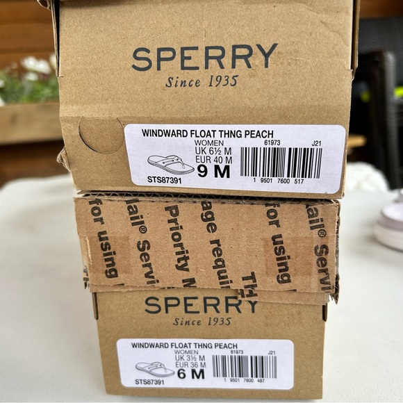 Sperry Windward Women's In Peach Cushioned Comfy Float Thong Slip-On Sandals NEW - Picture 13 of 14